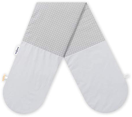 Amilian® Bezug für Stillkissen Lagerungskissen Seitenschläferkissen Schwangerschaftskissen Baby 100% Baumwolle Größe 160cm (Pünktchen KLEIN Grau/Hellgrau)