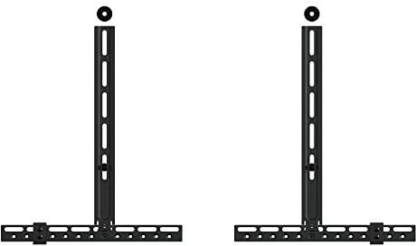 Mahara Soundbar Brackets Black - Mount Attaches to TV Wall Mount (Above or Below) or Directly to TV VESA - Max 4.5kg - Wall Mount for Home Cinema Sound System