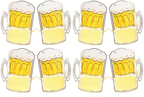 Amosfun Partybrille Bierkrug Design 4 Stück Kunststoff Brillen Für Karneval Oktoberfest Party Spaß Accessoire
