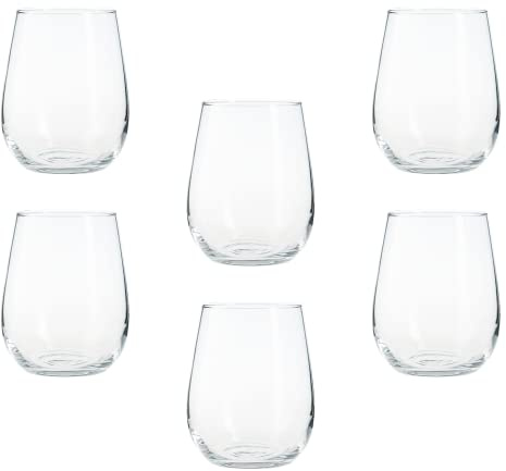 Glasshop Set of 6 Everyday Tumbler Glasses - Juice, Water, Whiskey Tumblers - 360ml Capacity