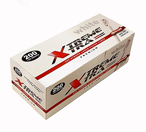 Xtreme Xtra 5 Boxen (1.125 Hülsen) WHITE Zigarettenhülsen mit extra langem 24 mm Filter, 225 Hülsen pro Packung