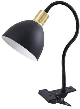 Lindby Klemmleuchte Genora (Modern) in Schwarz aus Metall (1 flammig, E14) - Tischlampe Tischleuchte Leselampe Nachttischlampe Wohnzimmerleuchte
