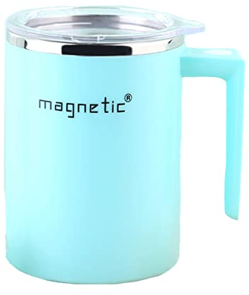 Maizoon Taza Agitadora Automática Magnética Recargable por USB Diseño de doble capa estable y resistente A prueba de calor y antiescaldamiento Para el hogar Oficina y Viajes 350ml/12oz Verde