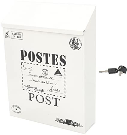 Cabilock Briefkasten Abschließbar Vintage Wandbriefkasten Mit Schloss Zeitungskasten Im Landhausstil Retro Abschließbarer Briefkasten Für Amerikanischen Stil