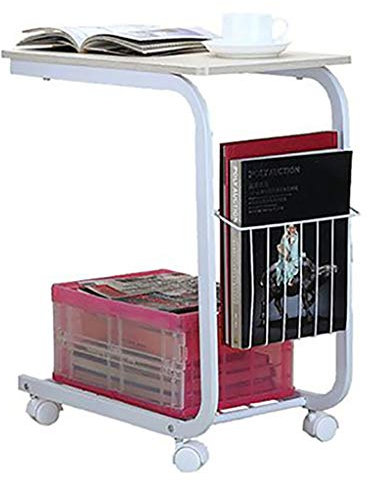 BTZHY Beistelltische,Beistelltisch, Computertisch, Laptoptisch, U-förmiges Design Ja, mobiler Schreibtisch mit Rollen, Aufbewahrungsschrank
