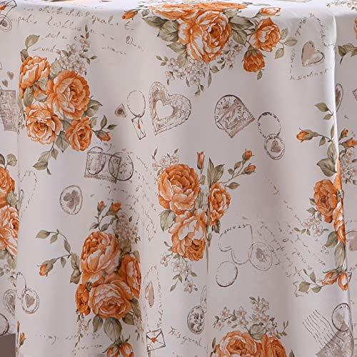 Tischdecke Stofftischdecke aus 100% Baumwolle mit Paspelband Eckig 130 x 220 cm Alexandria Terra Gartentischdecke Wasserabweisend