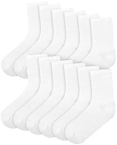 A2Z 4 Kids Children Schoolwear - Socks 970 6 Pack White 10-14