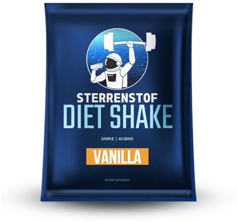 Sterrenstof Substitut de repas diététique - Motif vanille - 1 shake par boîte - 29 g de protéines par repas - Sans gluten et goût naturel - Shakes diététiques pour perdre du poids - 65 g (1 paquet)