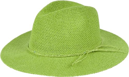 styleBREAKER Damen Panama Sonnenhut Papierstroh Schmales Band, Hellgrün