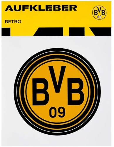 Dortmund Borussia Sticker - Retro Logo - Ø 8 cm Aufkleber schwarzgelb Sticker BVB 09