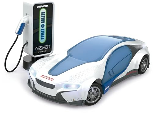 Ninco – fjärrstyrd bil EV-Sky med litiumbatteri och funktionell laddningsstation. Konceptbil med fram- och bakljus USB-C-anslutning Från 6 år (NH93196).