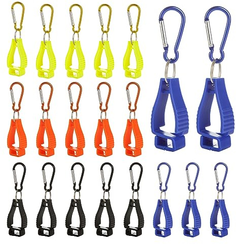ZOFUN 20 Stück Handschuhe Halter Handschuh Clips Halter, Handschuhhalter Gürtel für Arbeitshandschuh Tarp Clip mit Metall-Karabiner zum Aufhängen von Arbeitshandschuhe Schutzhelme