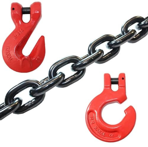 Forstkette, Rückekette, 8 mm, 4000 kg Tragfähigkeit, Güteklasse 8, Rundstahlkette, Würgeketten, Schleifketten (5 Meter)