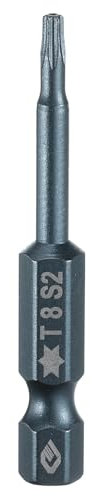 sourcing map Broca de destornillador Torx T8 de 1/4 de pulgada con vástago hexagonal de 2 pulgadas de largo S2 de acero magnético de 6 puntos, brocas de estrella de grado industrial a prueba de