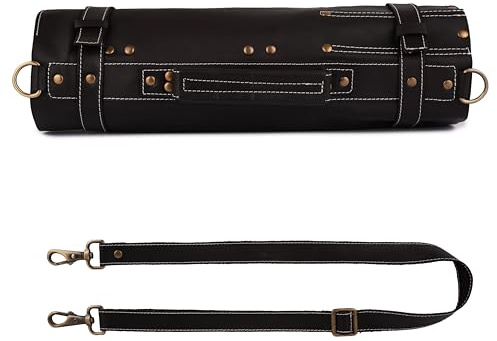 Tanner london Premium Leather Chef Knife Roll Bag – 18 Slot Knife & Tool Holder | Travel-Friendly Cutlery Organizer for Professional Chefs & Culinary Experts