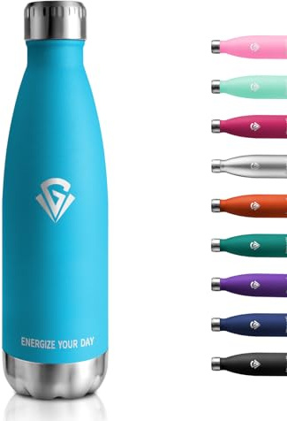 Botella Termica 500ml, Botella Agua Acero Inoxidable sin BPA, Botella Termo Reutilizable con Doble Pared, Cantimplora Termica A Prueba de Fugas, Botella Termica para Niños, Escuela, Oficina, Gimnasio