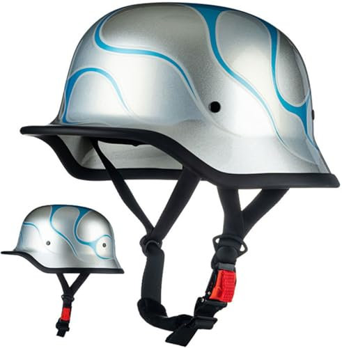 Casco Scooter All Seasons Casco Demi-Jet, Casco Aperto Moto, Caschi Motorino Vintage Casco Scodella DOT/ECE Per Moto Chopper Motorino Per Adulti Uomini Donne Per Unisex 1,M