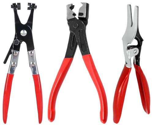 BAIFULAI alicates y pinzas de abrazadera de manguera, para separar líneas de aceite, con cuello recto y resorte