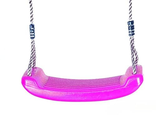 Bello Giardino - Kinderschaukel 41,5x17cm - Baby Schaukel Outdoor Spielzeug - Schaukel - Garten & Spielplatz Kinder Sitz - Kunststoffsitz mit Seilen - Ergonomisch Geformt - Wetterfest (Rosa)