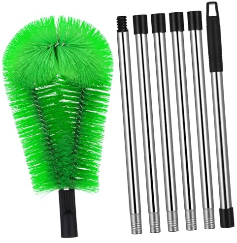 minkissy Brosse de Nettoyage de Gouttière Extensible avec Tête Flexible Outil Haute Portée pour Toiture Brosse Anti-débris et Nettoyeur Crevasses pour Gouttières