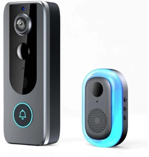 BlesConi Smart Wireless Video Doorbell for TUYA WiFi with 4000mAh Battery, HD Camera, Two-Way Audio, Motion Detection, IP65 Waterproof, Night Vision, Easy No-Wire Installation