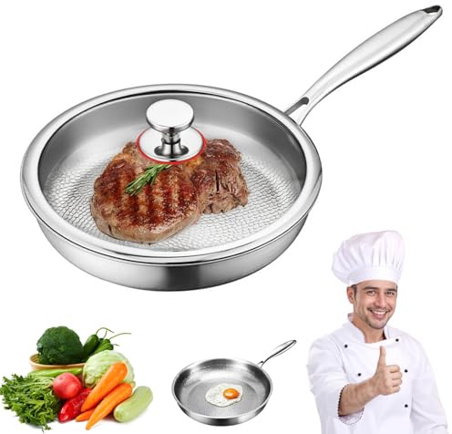 Tipanexi - Padella antiaderente in titanio con coperchio, 30 cm, resistente ai graffi, versatile per tutti i piani cottura, padelle Nutri in titanio per una cottura sana.