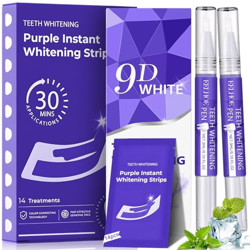 2 Stylo Blanchiment Dents et 14 Pièces Bandes de blanchiment des dents, Gel Blanchissant Dentaire, Kit Blanchiment Dents, Confiance et Séduction au Rendez-vous, Pour un sourire plus lumineux