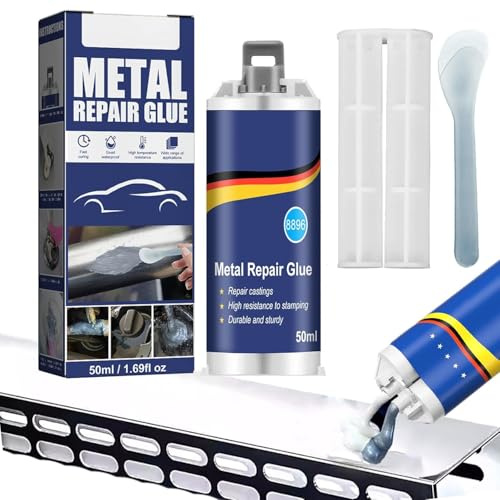 2026 Neues Upgrade Metallreparaturkleber, Metallkleber Extra Stark, 2 Komponenten Kleber, Metall Reparaturkleber für Kraftvolle und Dauerhafte Reparaturen Auf Allen Metalloberflächen(50ML,1 Stück)