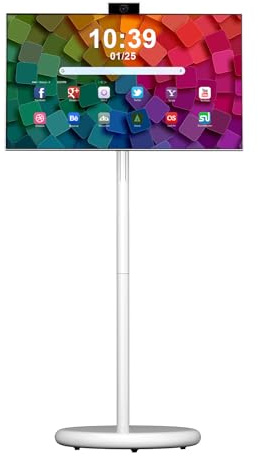 VLH 27 Smart Portable TV On Wheels | Cordless Rolling Touchscreen TV | 6GB RAM + 128GB Storage | EDLA-Certified Android 15 OS | | Full Swivel Rotation | Voice Remote Control