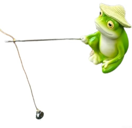 Figura di rana in resina per decorazione da giardino e patio, scultura esterna adatta per balcone, stagno e cortile con caratteristiche di design realistiche