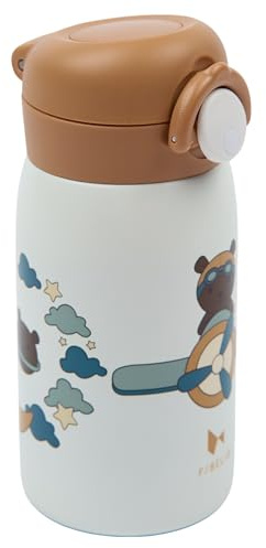 Fabelab Trinkflasche Kinder 320 ml, Edelstahl, Wasserdicht (Flyers Bär) | Edelstahl-Trinkflasche, auslaufsicher & wasserdicht, BPA-frei, für Kinder ab Kindergartenalter, Mädchen & Jungen