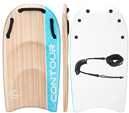 Contour Surf DuoSlider Body Board Bodyboards de 114,3 cm avec poignées pour Deux Personnes, Parent-Enfant, Planche de Surf pour Grands Gars, Doubles Riders, Planches à Main pour Adultes de Plage