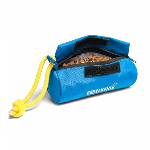 Rudelkönig Futterbeutel Hundetraining - Apportierbeutel für Hunde | Futterdummy mit Klett & Reißverschluss - für Nass- und Trockenfutter - robust & strapazierfähig