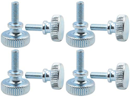 LBY 30pcs Knurled Thumb Screws, M3 x 6mm Flat Knurled Head Fully Threaded, Carbon Steel Galvanized (Double Layer Step)
