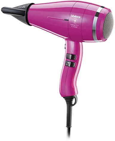 Valera Vanity Hi-Power professioneller Ionen-Haartrockner, langlebig und leistungsstark, digitaler Motor, 2400 Watt, Farbe Hot Pink Rosa