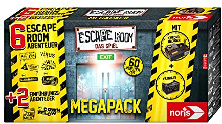 Noris 606101831 - Escape Room Mega Pack - Familien und Gesellschaftsspiel für Erwachsene, inkl. 6 lösbare Fälle und Chrono Decoder, ab 16 Jahren