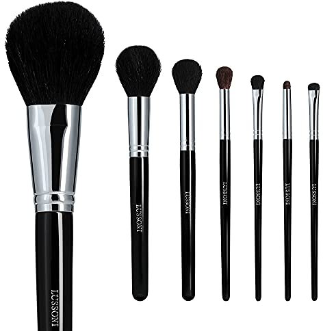 T4B LUSSONI Natural Smoothness 7-teilig Professionelles Make-up Pinsel Set, Puderpinsel, Lidschattenpinsel, Blender Pinsel, Augenpinsel, für Make-up-Artist und Make-up-Liebhaber