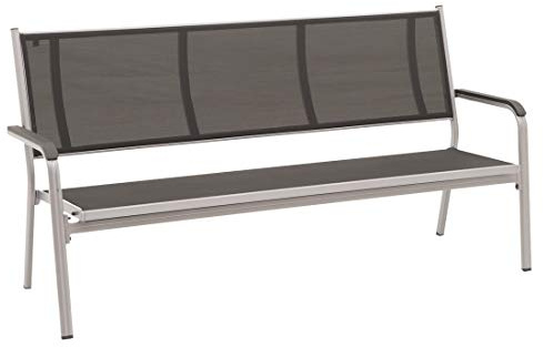 Kettler BasicPlus 3er Bank, Silber/anthrazit, Alu/Textilene, 67 x 97 x 191, 0310612-0000