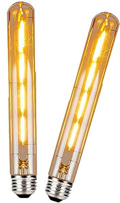 BAISHICHENG 2 Packungen T30 E27 Long Tube LED Lampe Edison Retro Vintage Dekorative Tube Glühbirnen 4W Filament LED Lampen Warmweiß 2700K(225 mm)