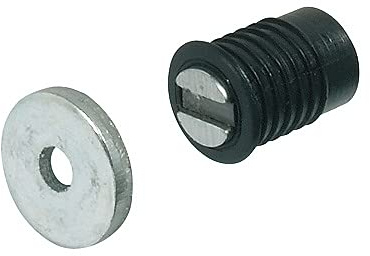 Gedotec Magnetverschluss mit Gegenplatte Einbohrmagnet Tür Magnetschnapper zum Einbohren | Tür-Magnet extra stark schwarz | Haftkraft 2,0 kg | 100 Stück - Möbel-Magnete für Schranktüren - Balkon-Türe