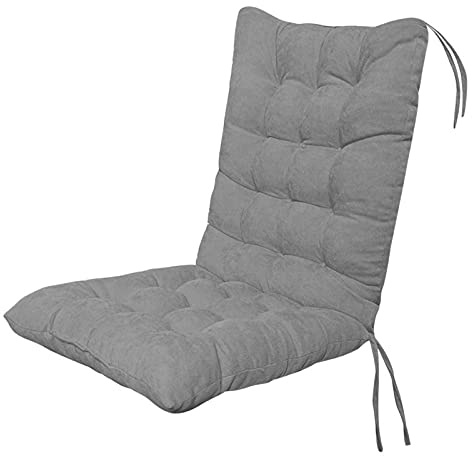 EXQULEG Niedriglehner Stuhlauflage, Kissen Gartenstuhl Auflage Sitzkissen, Outdoor Stuhlkissen Bankauflage Rückenkissen Sitzpolster, 40x90x8cm (Grau)
