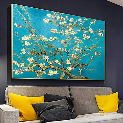 SXKJ Van Gogh Mandelblüte Berühmtes Gemälde 70x100cm Rahmenlos