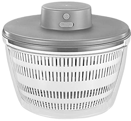 Folpus Spinner Eléctrico Recargable para Verduras, Secador de de Secado Rápido Automático, para Cocina, Lechuga, Producción de Cebolla, Ajo, Gris