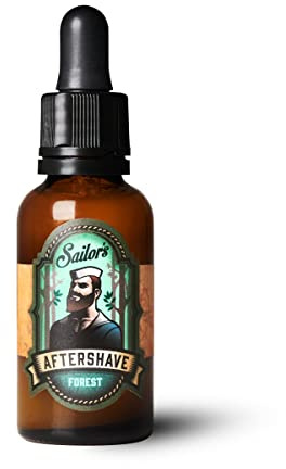 Sailor's Aftershave Lotion Forest - Premium Bartpflege Gel - Sofortige Hautberuhigung nach der Rasur - Waldduft aus Vetiver, Zedernholz & Fichte