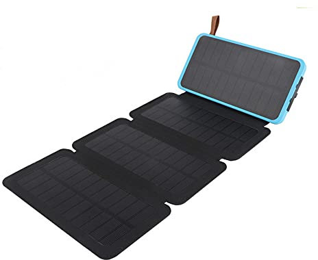 Panneaux Solaires Panneau Solaire Pliant 12W 10W Batterie 30000Mah Celles Solaires Téléphones Universels Power Bank Chargeur Extérieur Externe (5 Panneaux Solaires (10W)) (6 Pannea