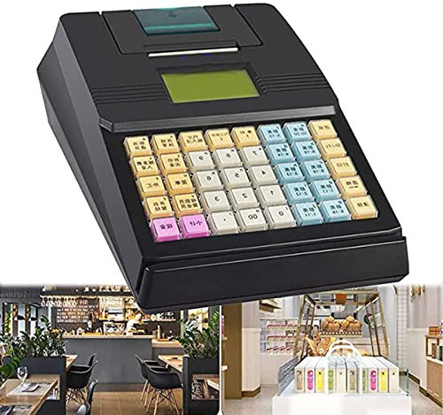 Registrierkasse Für Kleine Unternehmen, Elektronische Registrierkasse Pos Mit 40 Tasten, Led Anzeige, Kassensichere Registrierkasse Für Den Restaurant Supermarkt Einzelhandel,Black