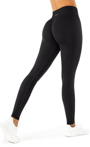 PAVOI ACTIVE SculptForm Leggings | Seamless Sculpting High Waisted Compression Full Length Scrunch Workout Women Leggings | Black, Small