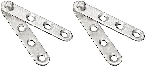 QUARKZMAN 60 x 11 x 9,6mm Puerta Bisagra x 2 Juegos 360 Grados Rotación Pivote Bisagra para Partición Puerta y Armario, [Plateado Tono]