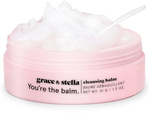 grace & stella Cleansing Balm - Travel Size Makeup Remover - Deep Cleansing & Hydrating Face Cleanser - Dissolves Waterproof Make Up, SPF & Impurities - Gentle on Skin - Vegan Skincare (41 g/ 4.3 oz)