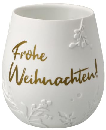 Portavelas con Texto en inglés «Frohe Weihnachten!» – Accesorios de